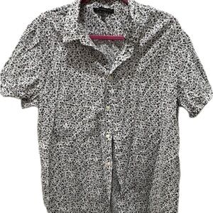 john varvatos men’s Black and White Patterned Shirt